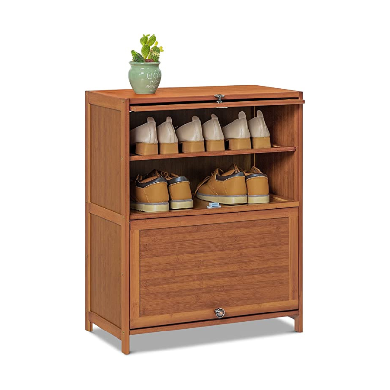 Bamboo Brown Shoe Cabinet